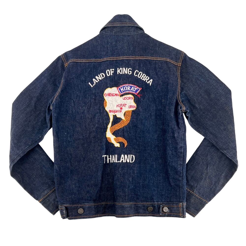 70s Vietnam Era Thailand Military Tour Jacket Vintage Selvedge Denim Hara Jeans